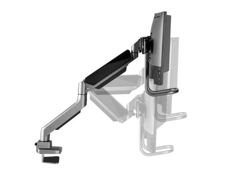 Wyposażenie: Uchwyt biurkowy 17"-32"/2TFT 360° Sprężyna gazowa 9 kg srebrny