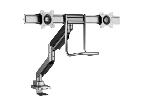 Wyposażenie: Uchwyt biurkowy 17"-32"/2TFT 360° Sprężyna gazowa 9 kg srebrny