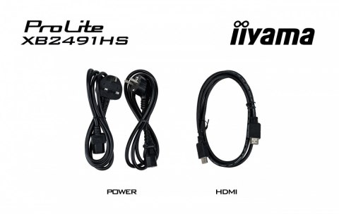 IIYAMA Monitor 23.8 cala XB2491HS-B1 IPS,HDMI,DP,1ms,350cd, 1500:1,120Hz,2x2W,HAS150 (PIVOT)