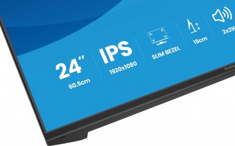 IIYAMA Monitor 23.8 cala XB2491HS-B1 IPS,HDMI,DP,1ms,350cd, 1500:1,120Hz,2x2W,HAS150 (PIVOT)