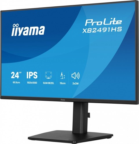 IIYAMA Monitor 23.8 cala XB2491HS-B1 IPS,HDMI,DP,1ms,350cd, 1500:1,120Hz,2x2W,HAS150 (PIVOT)