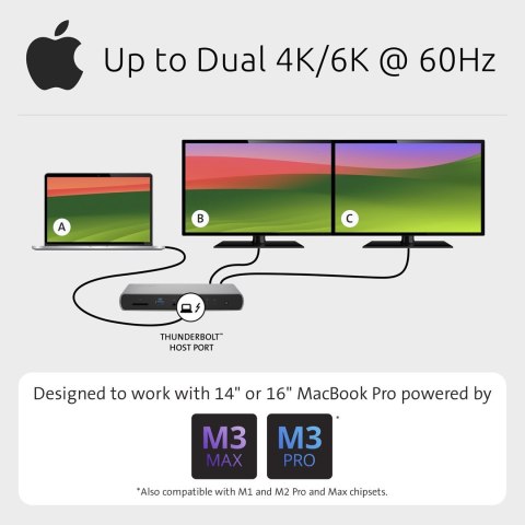 Kensington SD5760T - Stacja dokująca - USB-C / USB4 / Thunderbolt 3 / Thunderbolt 4 - 2 x HDMI, Thunderbolt - GigE