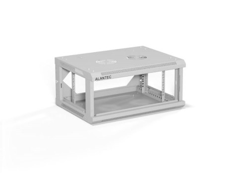 ALANTEC Szafa wisząca 19" 4U 600x450, drzwi szklane,  kolor szary, zmontowana (SW-4U-600-450-01-SA)