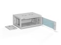 ALANTEC Szafa wisząca 19" 4U 600x450, drzwi szklane,  kolor szary, zmontowana (SW-4U-600-450-01-SA)