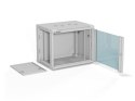 ALANTEC Szafa wisząca 19" 9U 600x450, drzwi szklane,  kolor szary, zmontowana (SW-9U-600-450-01-SA)