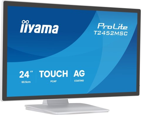 Iiyama T2452MSC-W2AG monitor komputerowy 61 cm (24") 1920 x 1080 px Full HD LED Ekran dotykowy Biały