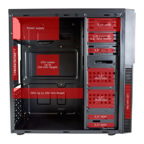 LC-Power LC-7041B-ON zabezpieczenia & uchwyty komputerów Midi Tower Czarny