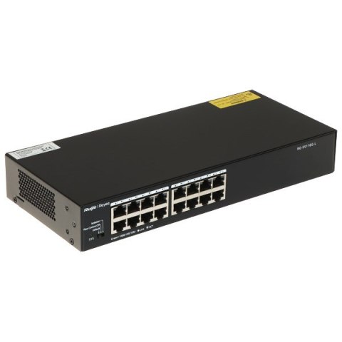 Ruijie Networks RG-ES116G-L przełącznik sieciowy Nie zarządzany L2 Gigabit Ethernet (10/100/1000) Czarny