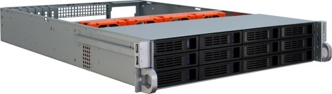 Inter-Tech IPC 2U-2412 Rack Czarny, Srebrny