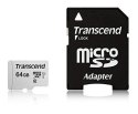 SD microSD Card 64GB Transcend SDXC USD300S-A w/Adapter