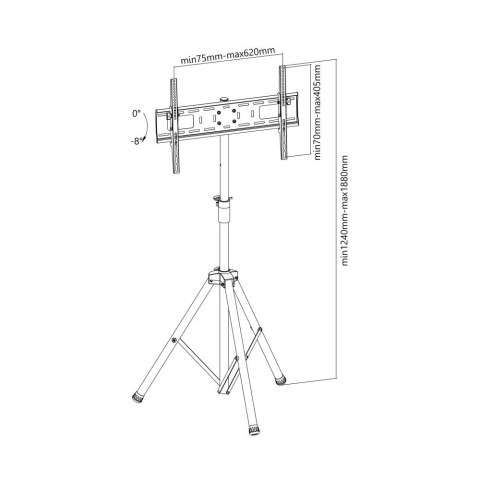 Techly ICA-TR17T uchwyt do tablic informacyjnych 177,8 cm (70") Czarny