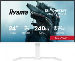 IIYAMA Monitor 23.8 cala GB2471HSU-W1 IPS,FHD,240Hz,2xHDMI,DP,1xUSB 3.2, 1xUSB C, Adaptive G-SYNC - 1920 x 1080 @48-240Hz DisplayP