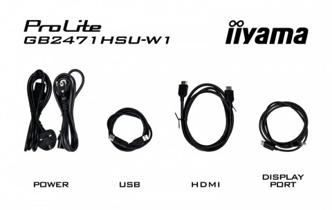 IIYAMA Monitor 23.8 cala GB2471HSU-W1 IPS,FHD,240Hz,2xHDMI,DP,1xUSB 3.2, 1xUSB C, Adaptive G-SYNC - 1920 x 1080 @48-240Hz DisplayP