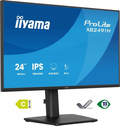 IIYAMA Monitor 24 cale XB2491H-B1 IPS, HDMI, DP, 1ms, 350cd, 1500:1, 120Hz, HAS150 (PIVOT)