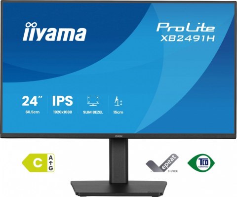 IIYAMA Monitor 24 cale XB2491H-B1 IPS, HDMI, DP, 1ms, 350cd, 1500:1, 120Hz, HAS150 (PIVOT)
