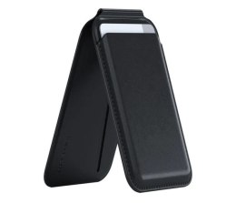 Satechi Vegan-Leather Wallet Stand - portfel i podstawka do iPhone'a z wegańskiej skóry kompatybilny z MagSafe (black)