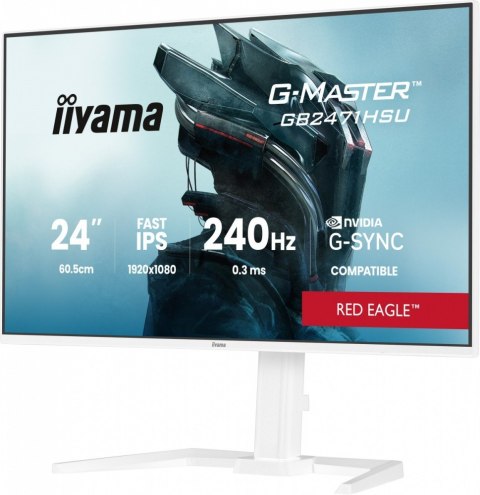 IIYAMA Monitor 23.8 cala GB2471HSU-W1 IPS,FHD,240Hz,2xHDMI,DP,1xUSB 3.2, 1xUSB C, Adaptive G-SYNC - 1920 x 1080 @48-240Hz DisplayP