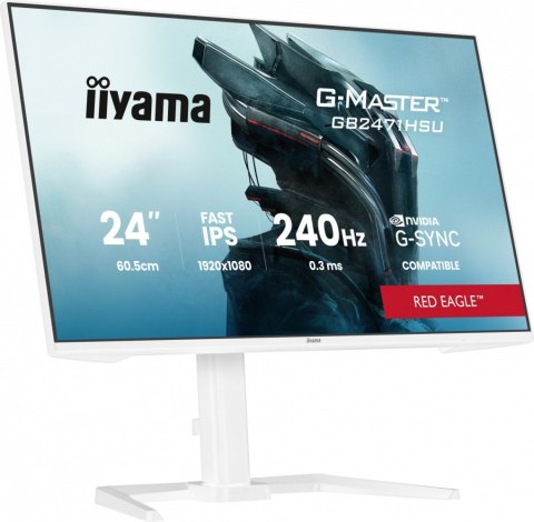 IIYAMA Monitor 23.8 cala GB2471HSU-W1 IPS,FHD,240Hz,2xHDMI,DP,1xUSB 3.2, 1xUSB C, Adaptive G-SYNC - 1920 x 1080 @48-240Hz DisplayP