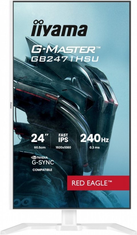 IIYAMA Monitor 23.8 cala GB2471HSU-W1 IPS,FHD,240Hz,2xHDMI,DP,1xUSB 3.2, 1xUSB C, Adaptive G-SYNC - 1920 x 1080 @48-240Hz DisplayP