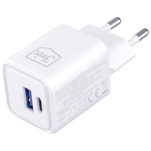 3MK Ładowarka sieciowa Hyper Charger PD 33W GaN QC4+ PPS AFC FCP SCP USB-A USB-C biała
