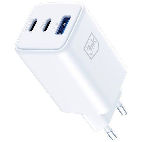 3MK Ładowarka sieciowa Hyper GaN 65W 1xUSB-A 2xUSB-C PD QC4+ biała