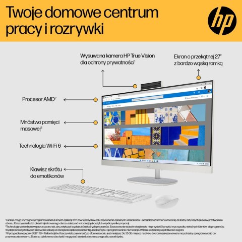 HP 27-cr0222nw AIO Ryzen 7 7730U 27.0"FHD IPS AG 300nits 16GB DDR4 SSD512 Radeon 680M LAN Win11 2Y Shell White