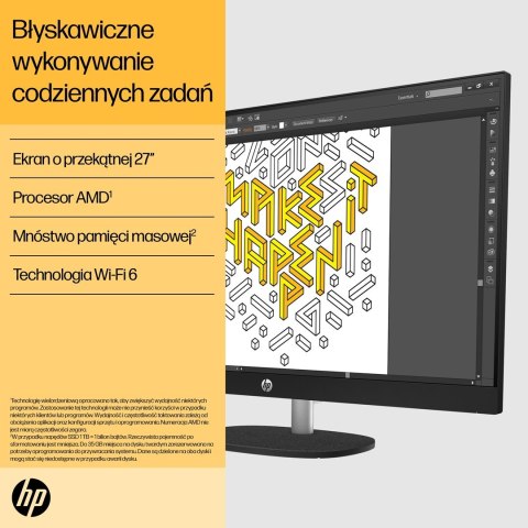 HP 27-cr0222nw AIO Ryzen 7 7730U 27.0"FHD IPS AG 300nits 16GB DDR4 SSD512 Radeon 680M LAN Win11 2Y Shell White