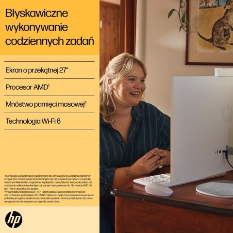 HP 27-cr0232nw AIO Ryzen 5 7520U 27.0"FHD IPS AG 300nits 16GB DDR5 SSD512 Radeon 610M LAN Win11 2Y Shell White