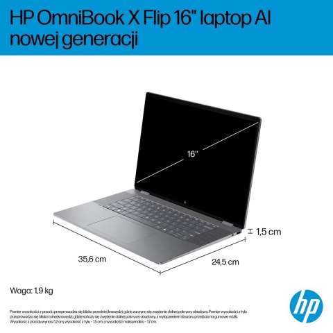 HP OmniBook X Flip 16-ar0016nw Ryzen AI 5 340 16.0"2K Touch OLED IPS 300nits AG 16GB LPDDR5X SSD1TB Radeon 840M Cam 5MPx + IR 68