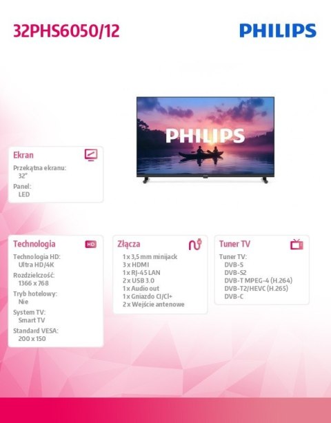 Philips Telewizor 32 cale LED 32PHS6050/12
