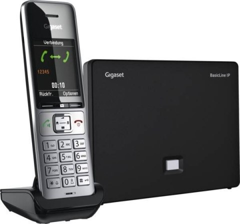 Gigaset BasicLine IP + COMFORT 500HX Telefon w systemie DECT Nazwa i identyfikacja dzwoniącego Czarny, Srebrny