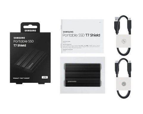 Samsung Dysk SSD T7 Shield 2TB USB 3.2, czarny