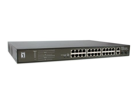Przełącznik LevelOne FE PoE+ 28-portowy 19" 390W 1Gbps