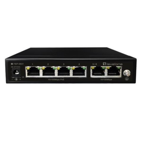 Przełącznik LevelOne FE PoE+ 6-portowy 60W 100Mbps
