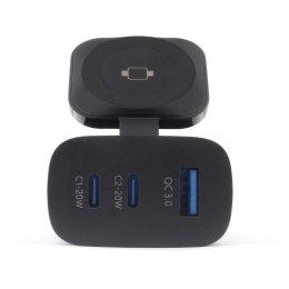 RealPower 450476 ładowarka do urządzeń przenośnych Power bank, Smartwatch, Tablet Czarny Prąd przemienny Bezprzewodowe ładowanie