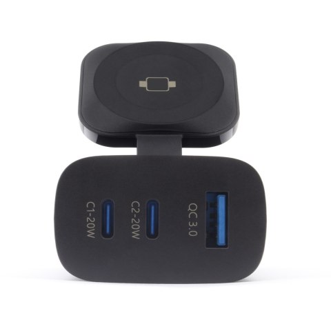 RealPower 450476 ładowarka do urządzeń przenośnych Power bank, Smartwatch, Tablet Czarny Prąd przemienny Bezprzewodowe ładowanie