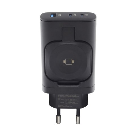 RealPower 450476 ładowarka do urządzeń przenośnych Power bank, Smartwatch, Tablet Czarny Prąd przemienny Bezprzewodowe ładowanie