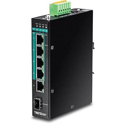 TRENDnet Industrial Switch 6-Port Gbit PoE+ L2 Man DIN-Rail