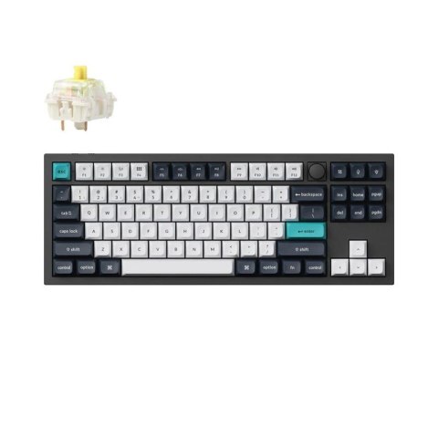 Keychron Q3 Max klawiatura Gaming USB + RF Wireless + Bluetooth QWERTY Czarny, Cyjan, Ciemny Niebieski, Biały