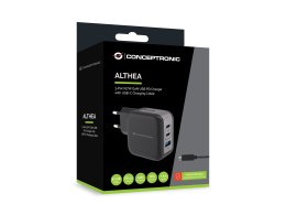 Conceptronic ALTHEA17B ładowarka do urządzeń przenośnych Uniwersalne Czarny Prąd przemienny Szybkie ładowanie Wewnętrzna