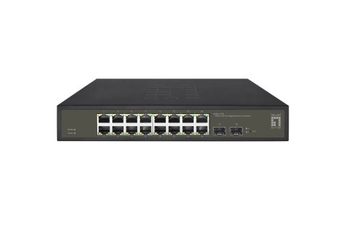 LevelOne Hilbert 18-portowy gigabitowy przełącznik Smart Lite - 16 x Gigabit RJ45 - 2 x Gigabit SFP