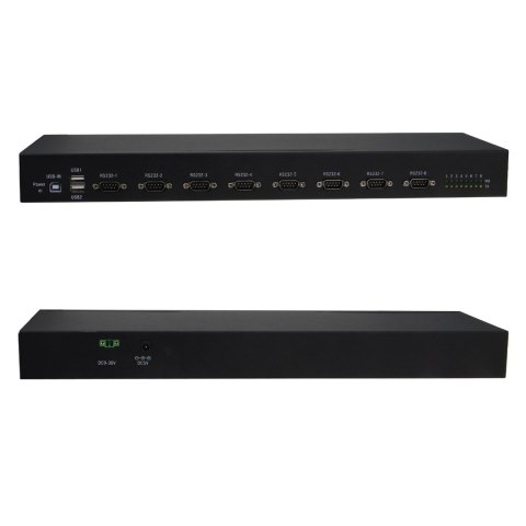 RealPower 284513 konwerter szeregowy/repeater/izolator USB 2.0 RS-232 Czarny