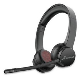 MediaRange MROS307 słuchawki/zestaw słuchawkowy Bezprzewodowy Opaska na głowę Połączenia/muzyka USB Type-C Bluetooth Czarny