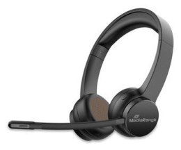 MediaRange MROS307 słuchawki/zestaw słuchawkowy Bezprzewodowy Opaska na głowę Połączenia/muzyka USB Type-C Bluetooth Czarny