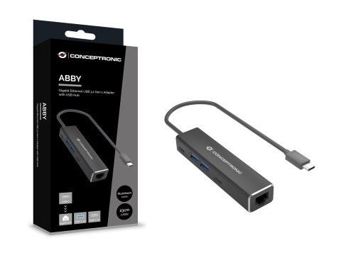Conceptronic ABBY14B stacja dokująca Przewodowa USB 3.2 Gen 1 (3.1 Gen 1) Type-C Szary