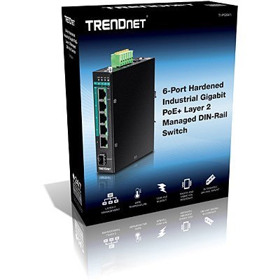 TRENDnet Industrial Switch 6-Port Gbit PoE+ L2 Man DIN-Rail