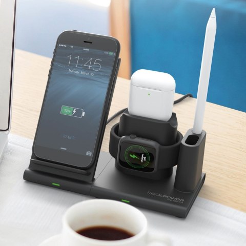 RealPower ChargeAIR Connect Smartfon, Smartwatch, Tablet Czarny USB Bezprzewodowe ładowanie Wewnętrzna