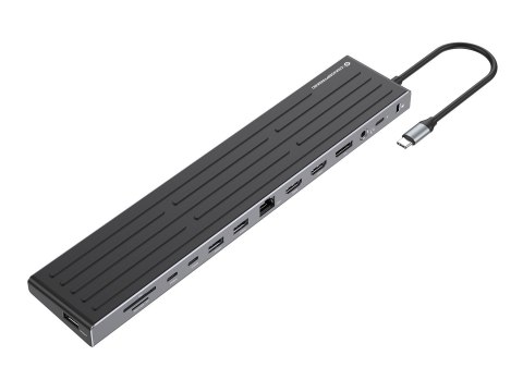 Stacja dokująca CONCEPTRONIC 14-1 USB-C->2xHDMI/DP/2xUSB-C/+ 18cm bk