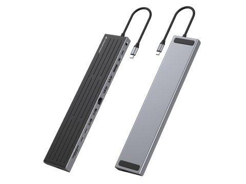 Stacja dokująca CONCEPTRONIC 14-1 USB-C->2xHDMI/DP/2xUSB-C/+ 18cm bk