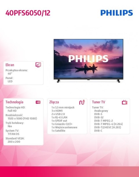 Philips Telewizor 40 cali LED 40PFS6050/12
